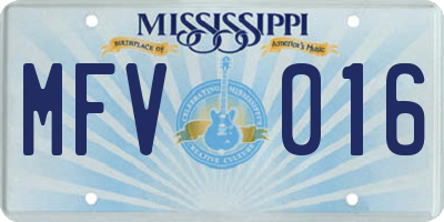 MS license plate MFV016