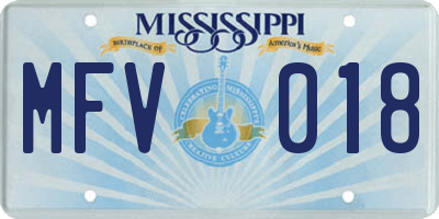 MS license plate MFV018