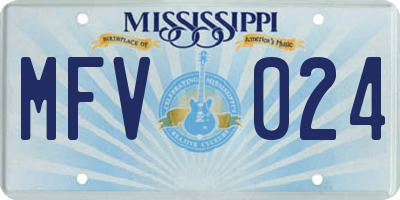 MS license plate MFV024