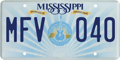 MS license plate MFV040