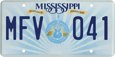 MS license plate MFV041