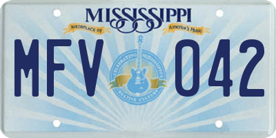 MS license plate MFV042