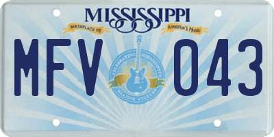 MS license plate MFV043