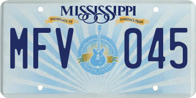 MS license plate MFV045