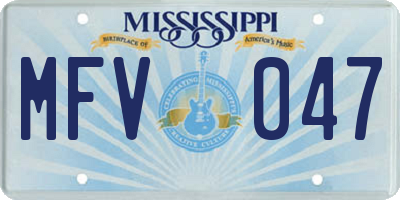 MS license plate MFV047