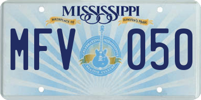 MS license plate MFV050