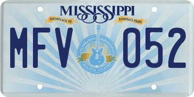 MS license plate MFV052