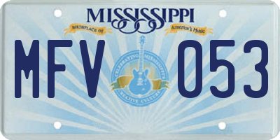MS license plate MFV053
