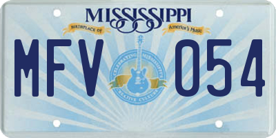 MS license plate MFV054