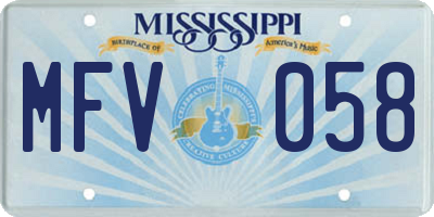 MS license plate MFV058