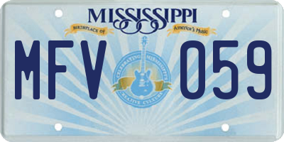 MS license plate MFV059