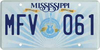 MS license plate MFV061