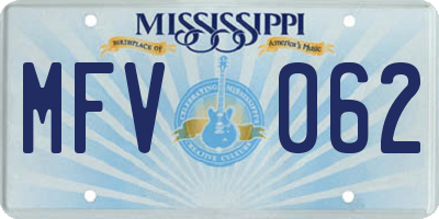MS license plate MFV062