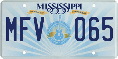 MS license plate MFV065