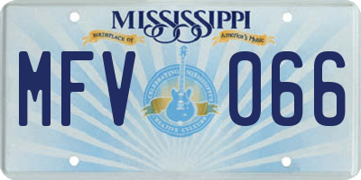 MS license plate MFV066