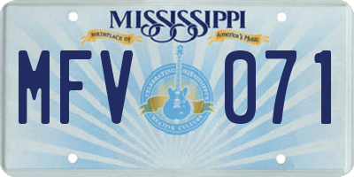 MS license plate MFV071