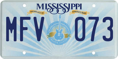 MS license plate MFV073