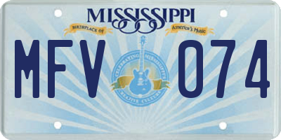 MS license plate MFV074