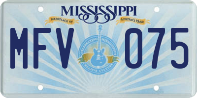 MS license plate MFV075