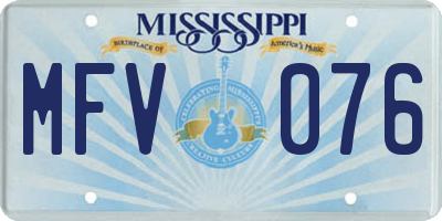 MS license plate MFV076