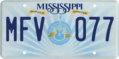 MS license plate MFV077