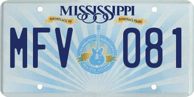 MS license plate MFV081