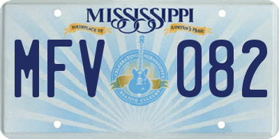 MS license plate MFV082