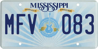 MS license plate MFV083