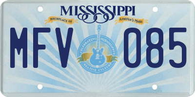 MS license plate MFV085