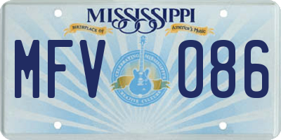 MS license plate MFV086