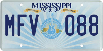 MS license plate MFV088