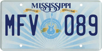 MS license plate MFV089