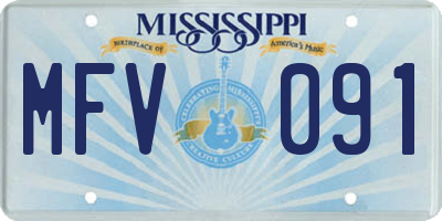 MS license plate MFV091