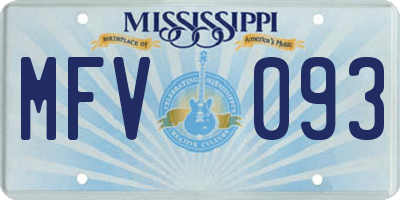MS license plate MFV093