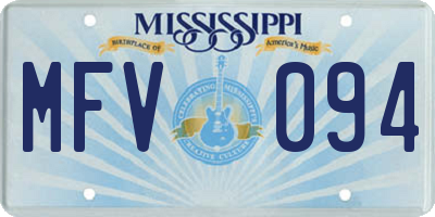 MS license plate MFV094