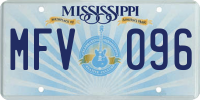 MS license plate MFV096