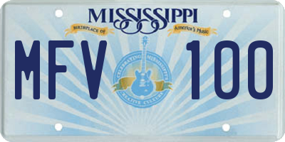 MS license plate MFV100