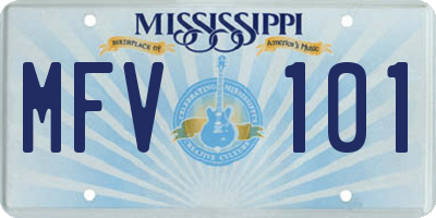 MS license plate MFV101