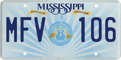 MS license plate MFV106