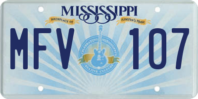 MS license plate MFV107