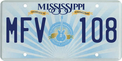 MS license plate MFV108