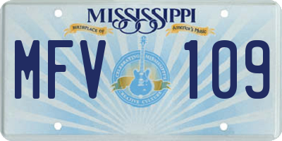 MS license plate MFV109