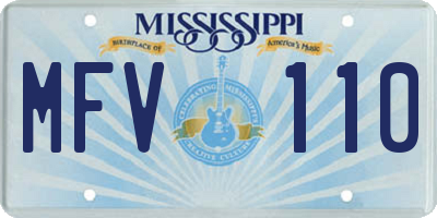 MS license plate MFV110