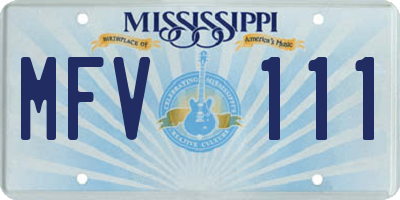 MS license plate MFV111