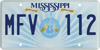 MS license plate MFV112