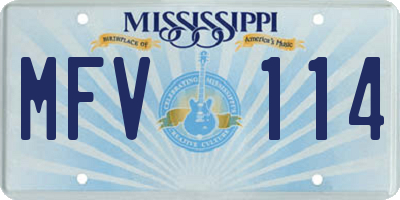 MS license plate MFV114