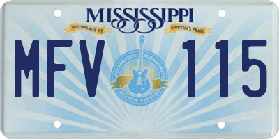 MS license plate MFV115