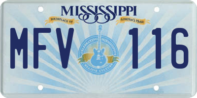 MS license plate MFV116
