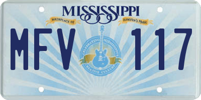 MS license plate MFV117