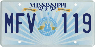 MS license plate MFV119